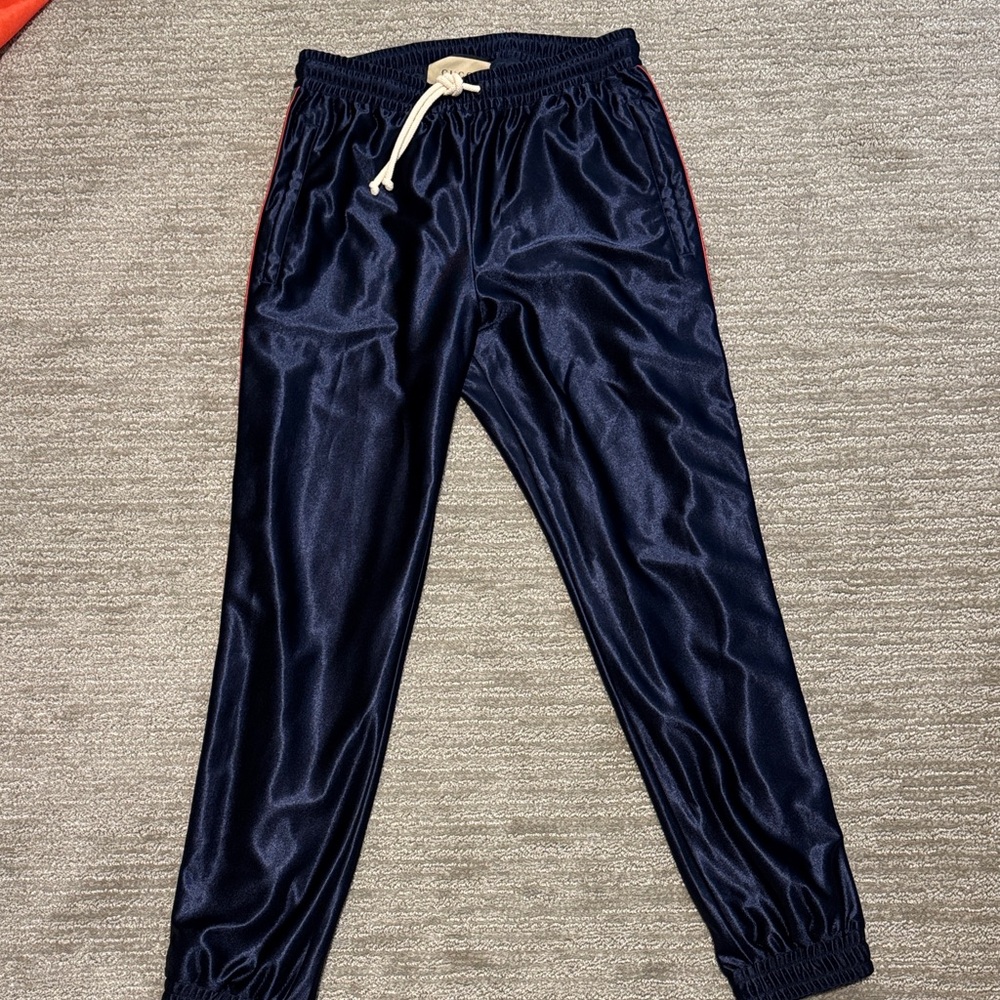 Gucci Dark Blue Joggers with Red Accents